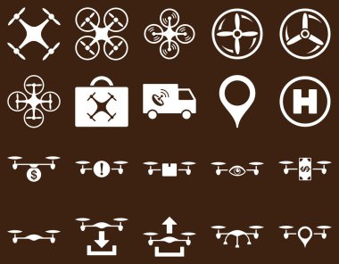 Hava uçak ve quadcopter aracı simgeler