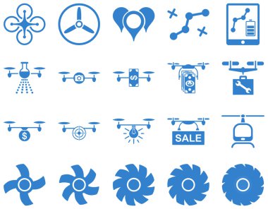 Hava uçak ve quadcopter aracı simgeler