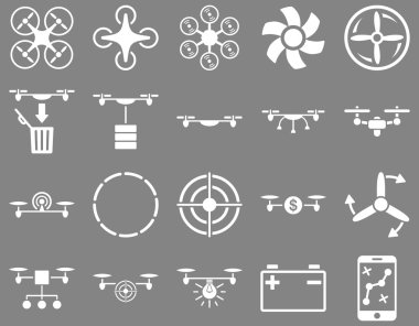 Hava uçak ve quadcopter aracı simgeler