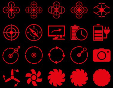 Hava uçak ve quadcopter aracı simgeler