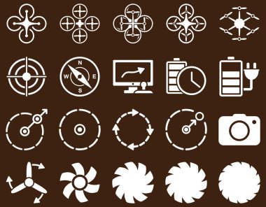 Hava uçak ve quadcopter aracı simgeler