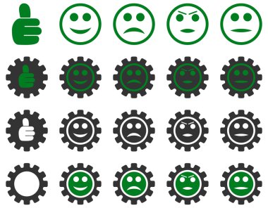 Ayarları ve gülümseme Gears simgeler