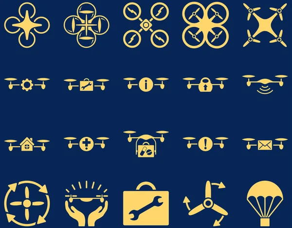 Air drone and quadcopter tool icons — Stock Photo, Image