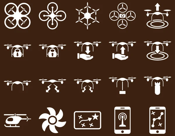 Air drone and quadcopter tool icons — Stock Vector