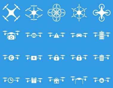 Hava uçak ve quadcopter aracı simgeler