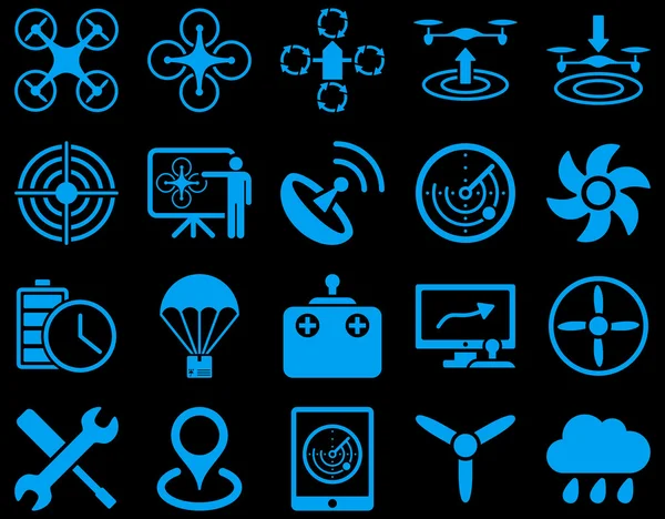 Air drone and quadcopter tool icons — Stock Photo, Image