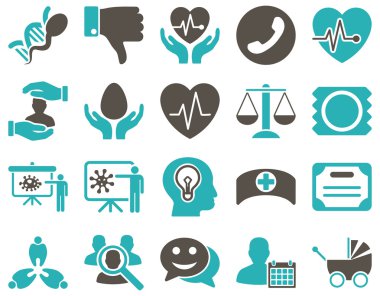 Medical bicolor icons clipart