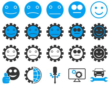 Araçlar ve gülümseme Gears simgeler