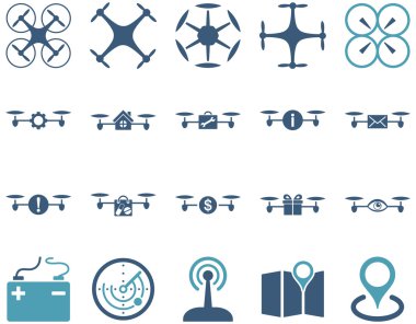 Hava uçak ve quadcopter aracı simgeler