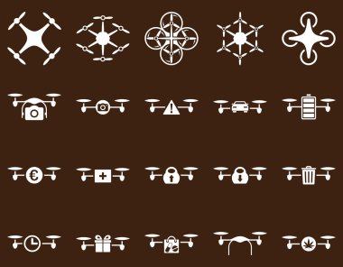 Hava uçak ve quadcopter aracı simgeler