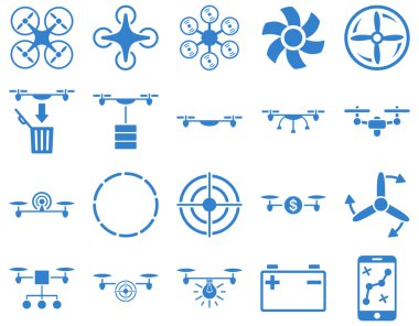 Hava uçak ve quadcopter aracı simgeler
