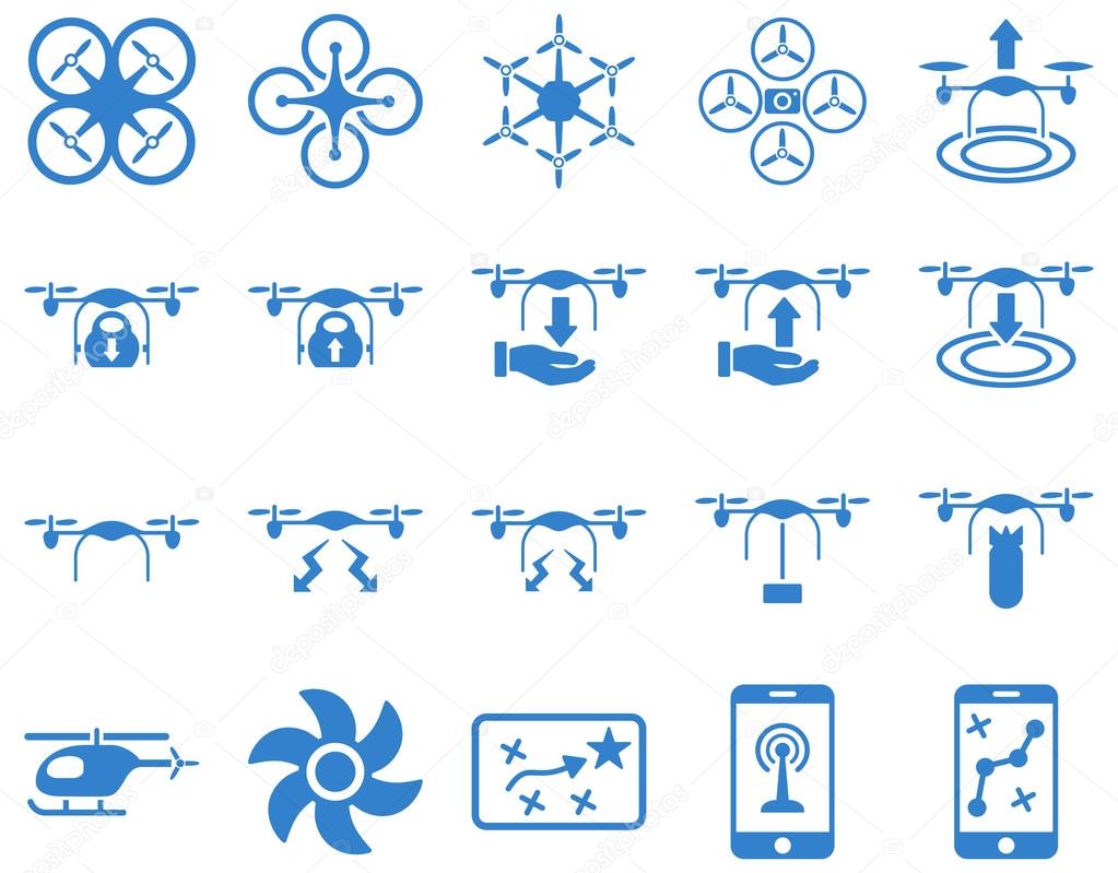 Air drone and quadcopter tool icons