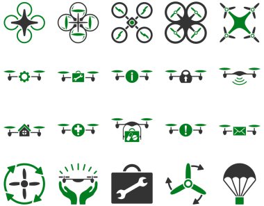Hava uçak ve quadcopter aracı simgeler