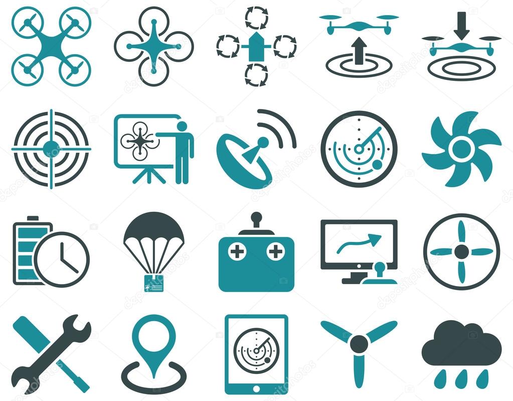 Air drone and quadcopter tool icons