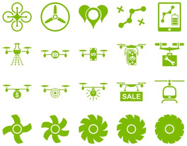 Hava uçak ve quadcopter aracı simgeler