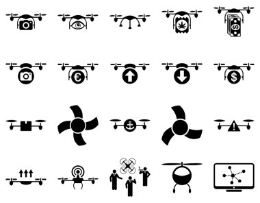 Hava uçak ve quadcopter aracı simgeler