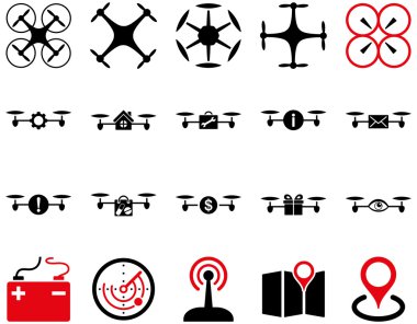 Hava uçak ve quadcopter aracı simgeler