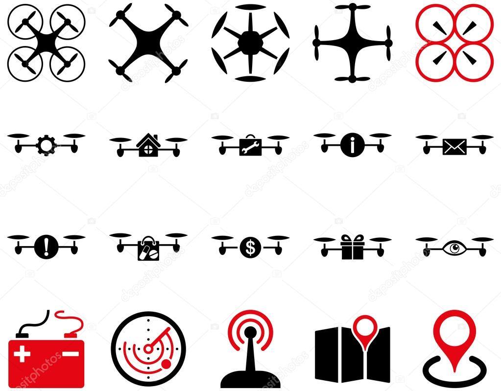 Air drone and quadcopter tool icons