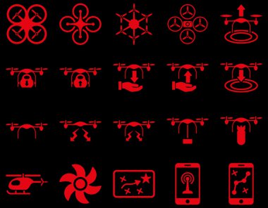 Hava uçak ve quadcopter aracı simgeler