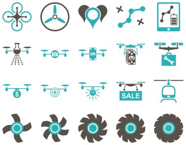 Hava uçak ve quadcopter aracı simgeler