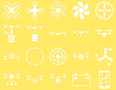 Hava uçak ve quadcopter aracı simgeler