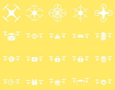 Hava uçak ve quadcopter aracı simgeler