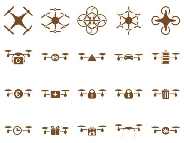 Hava uçak ve quadcopter aracı simgeler