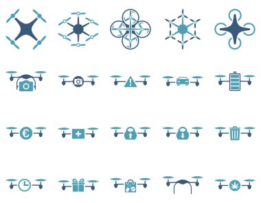 Hava uçak ve quadcopter aracı simgeler