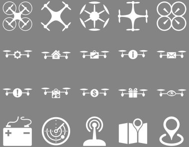 Hava uçak ve quadcopter aracı simgeler