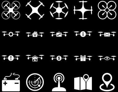 Hava uçak ve quadcopter aracı simgeler