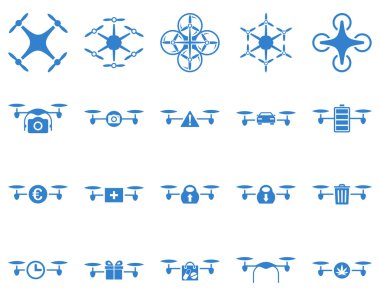 Hava uçak ve quadcopter aracı simgeler