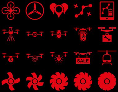 Hava uçak ve quadcopter aracı simgeler