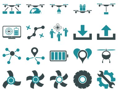 Hava uçak ve quadcopter aracı simgeler