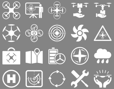 Hava uçak ve quadcopter aracı simgeler