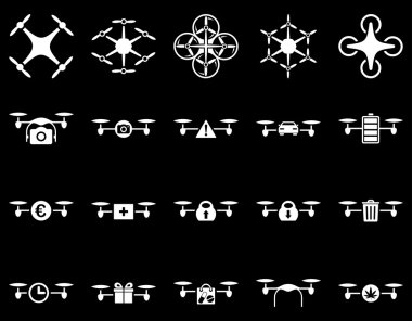 Hava uçak ve quadcopter aracı simgeler