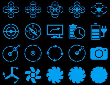 Hava uçak ve quadcopter aracı simgeler