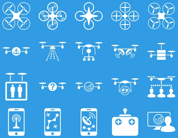 Drone d'air et icônes outil quadcopter — Image vectorielle