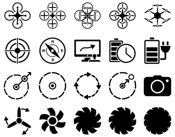 Air drone and quadcopter tool icons — Stock Vector