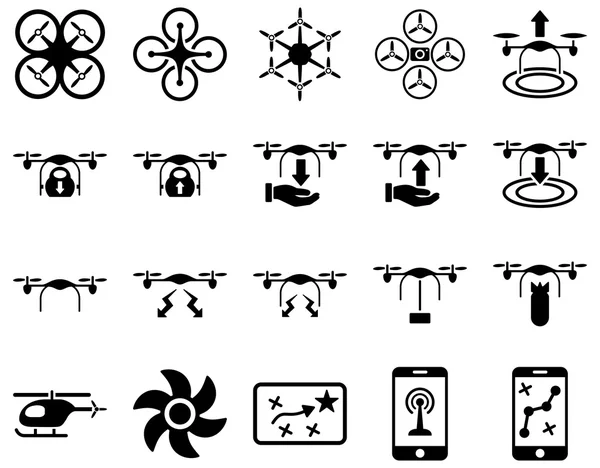 Air drone and quadcopter tool icons — Stock Photo, Image