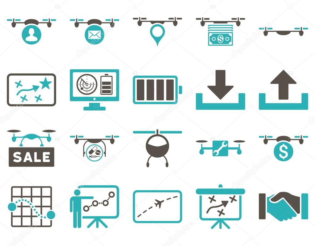 Air drone and quadcopter tool icons