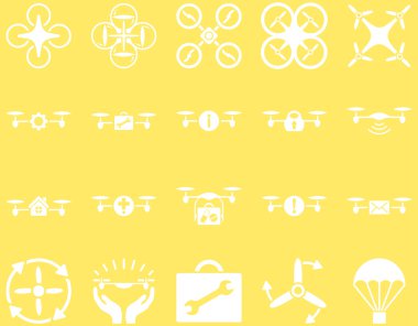 Hava uçak ve quadcopter aracı simgeler