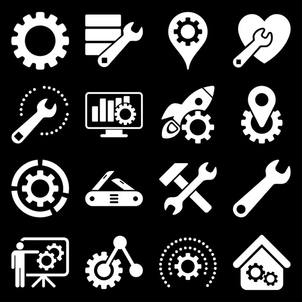 Opções e ferramentas de serviço conjunto de ícones — Fotografia de Stock