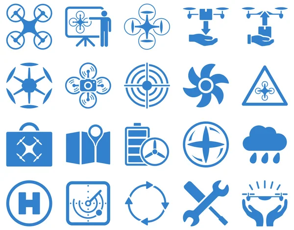 Air drone and quadcopter tool icons — Stock Photo, Image