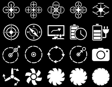 Hava uçak ve quadcopter aracı simgeler