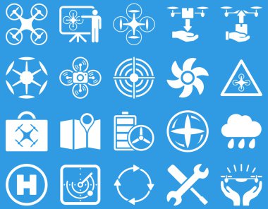 Hava uçak ve quadcopter aracı simgeler