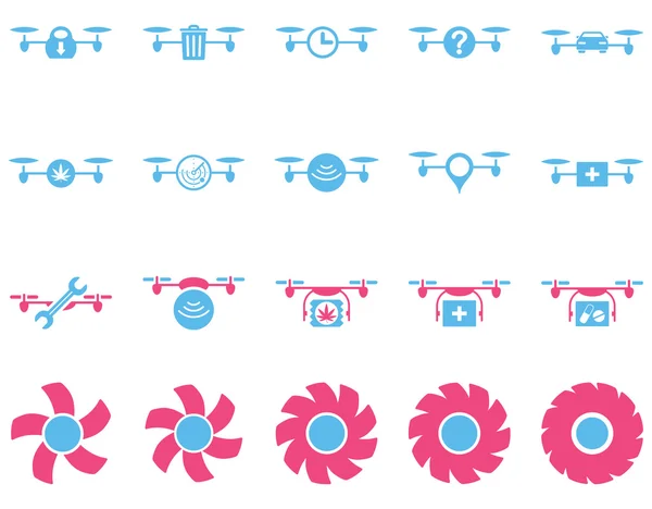 Air drone and quadcopter tool icons — Stock Photo, Image