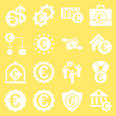 Euro bankacılık iş ve hizmet araçları simgeler