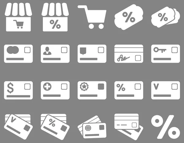 Conjunto de ícones de compras e cartões bancários — Vetor de Stock
