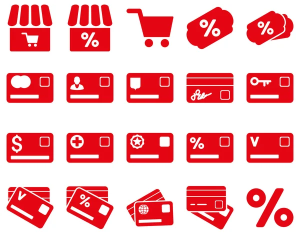 Conjunto de ícones de compras e cartões bancários —  Vetores de Stock