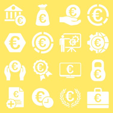 Euro bankacılık iş ve hizmet araçları simgeler